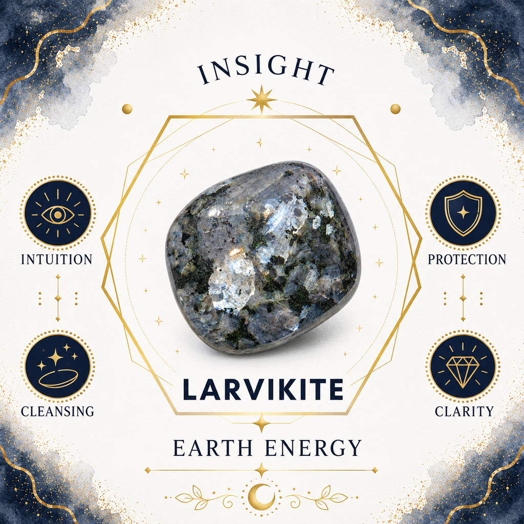 Larvikite Heart Shape Worry Stone (Thumb Stone)