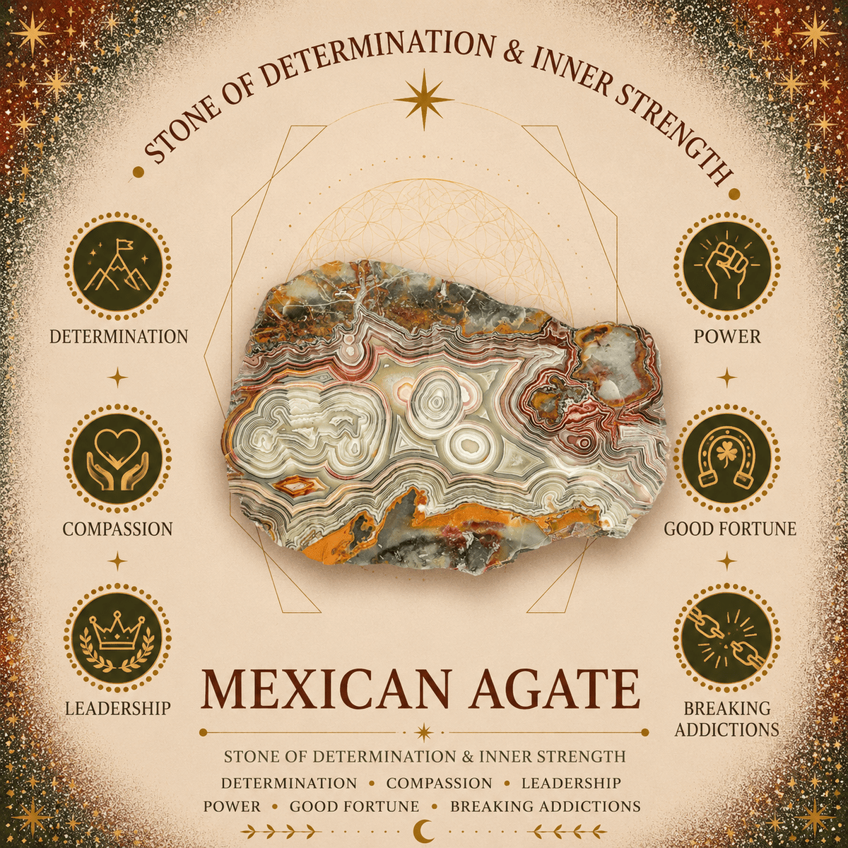 519g Mexican Agate Tower