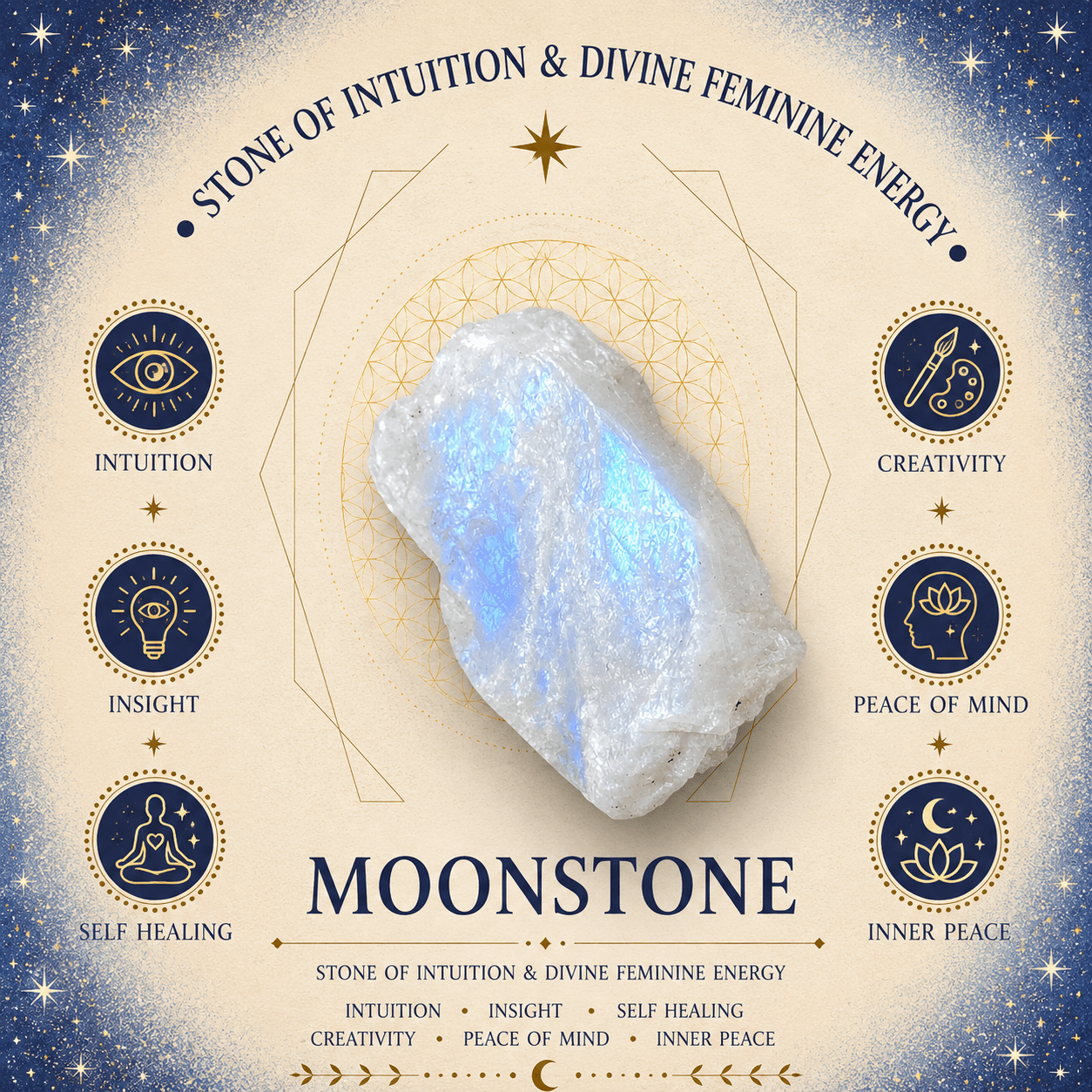 10mm Moonstone Gemstone Bracelet