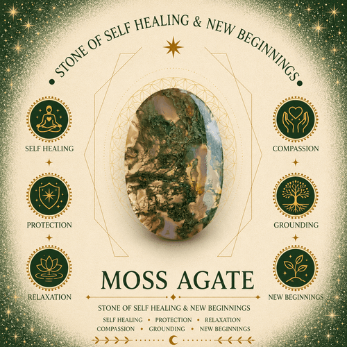 10mm Moss Agate Gemstone Bracelet