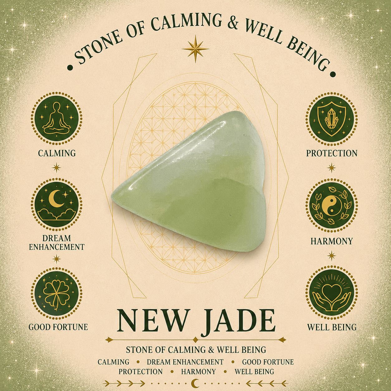 New Jade 3cm Gemstone Star