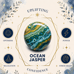 Ocean Jasper Heart Shape Worry Stone (Thumb Stone)