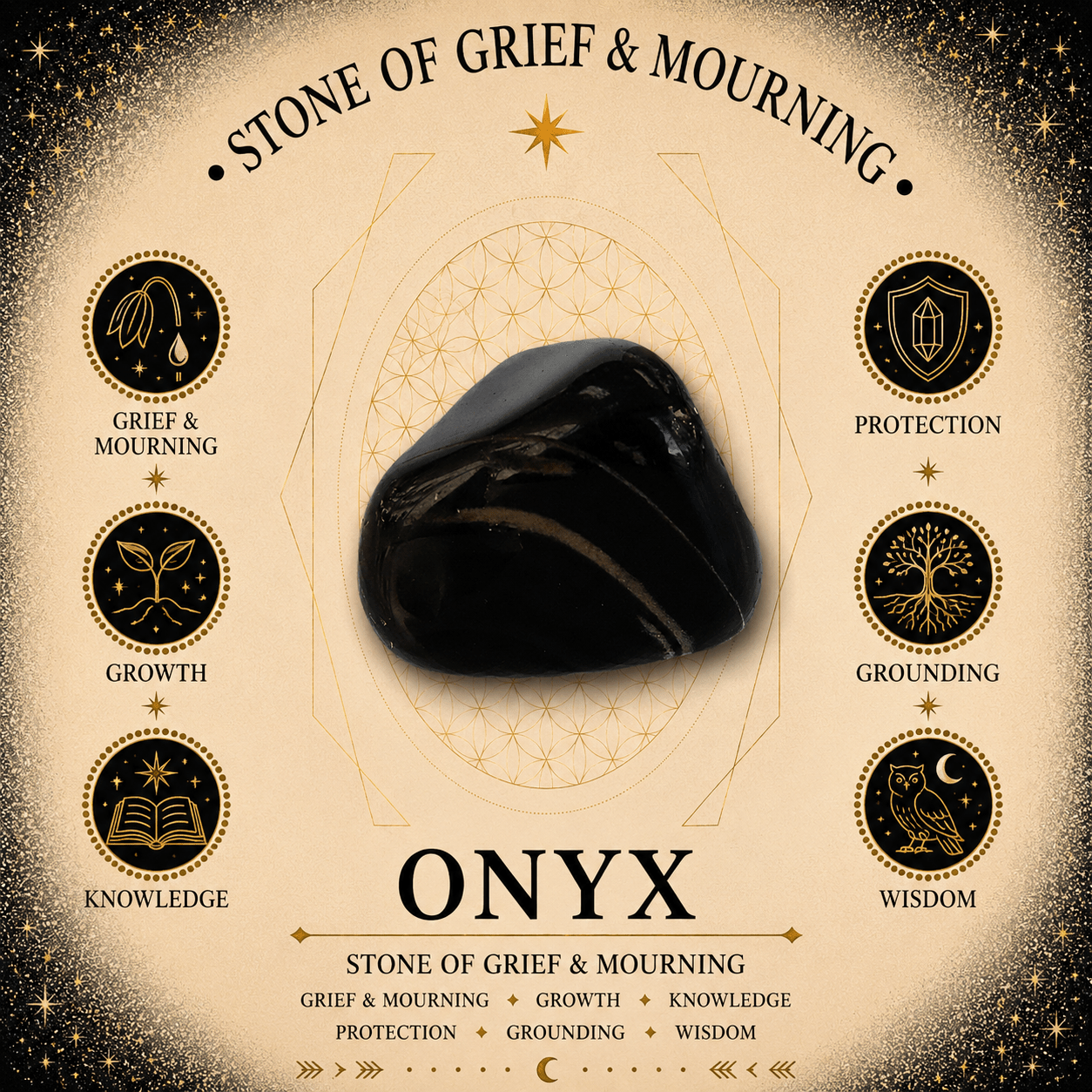 8mm Onyx Adjustable Gemstone Bracelet