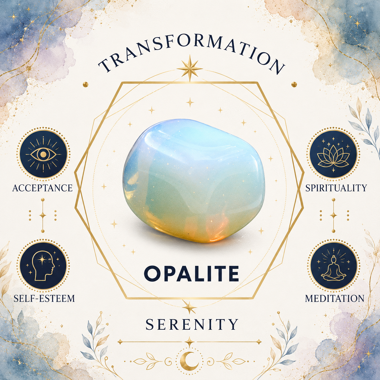 Opalite Oval Shape Worry Stone (Thumb Stone)