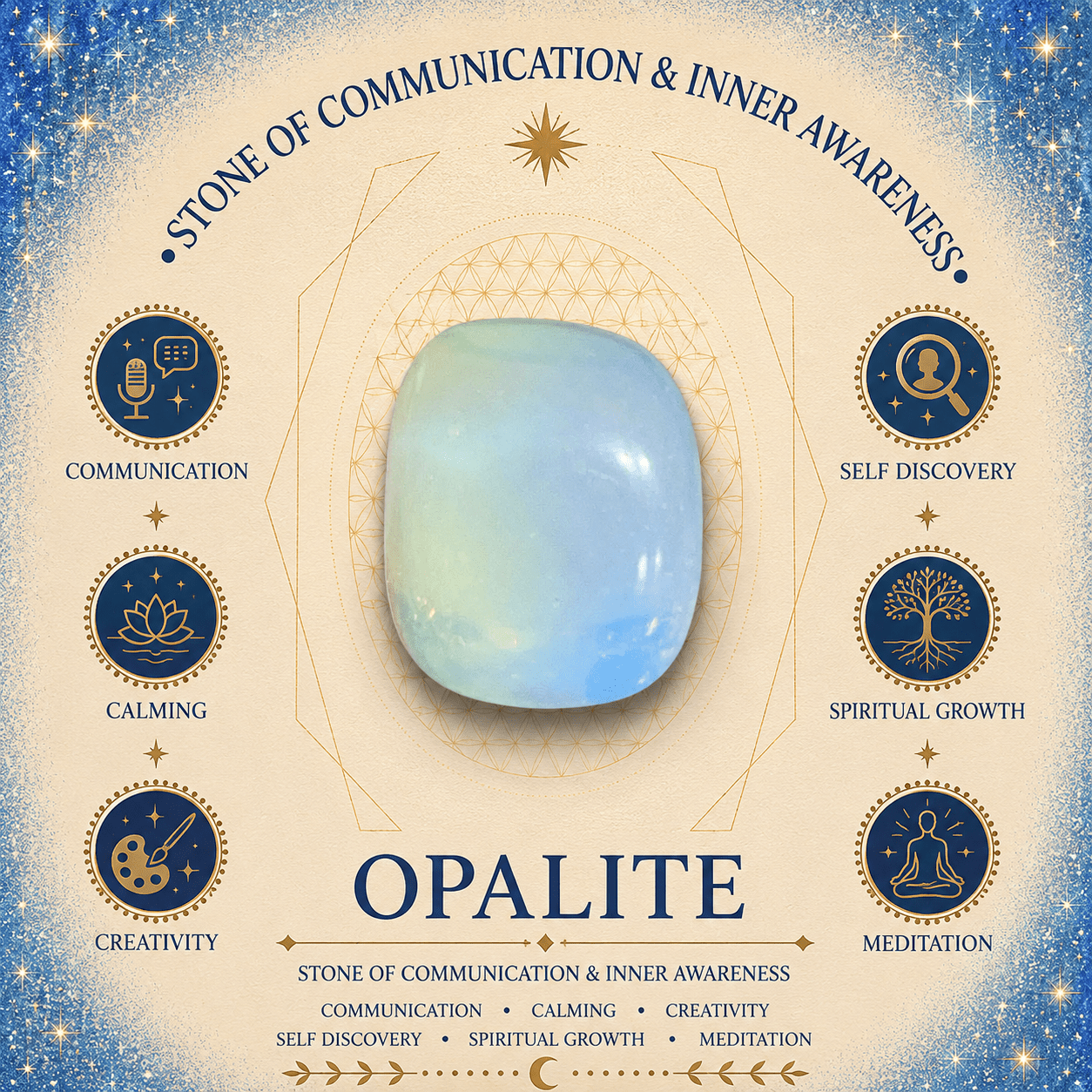 Opalite Chip Waterfall Backflow Incense Burner & 20 Cones