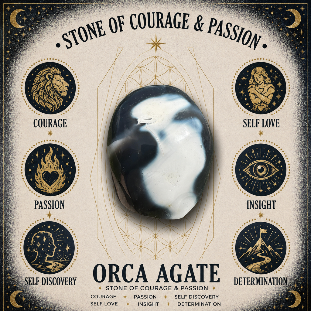 8mm Orca Agate Gemstone Bracelet