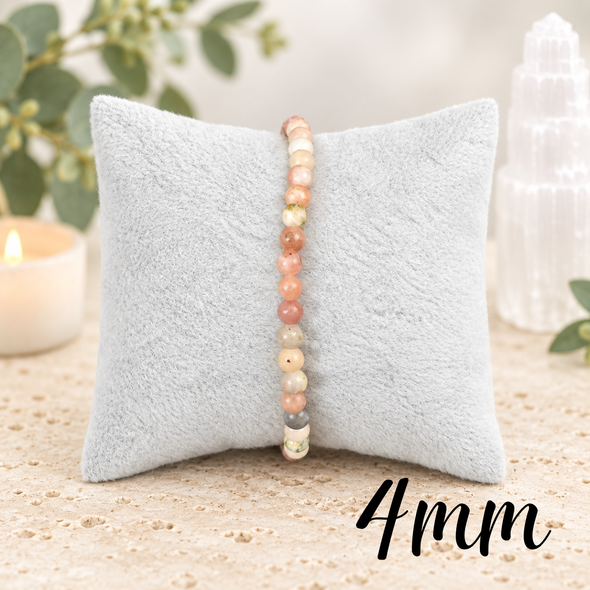 4mm Peach Blossom Gemstone Bracelet
