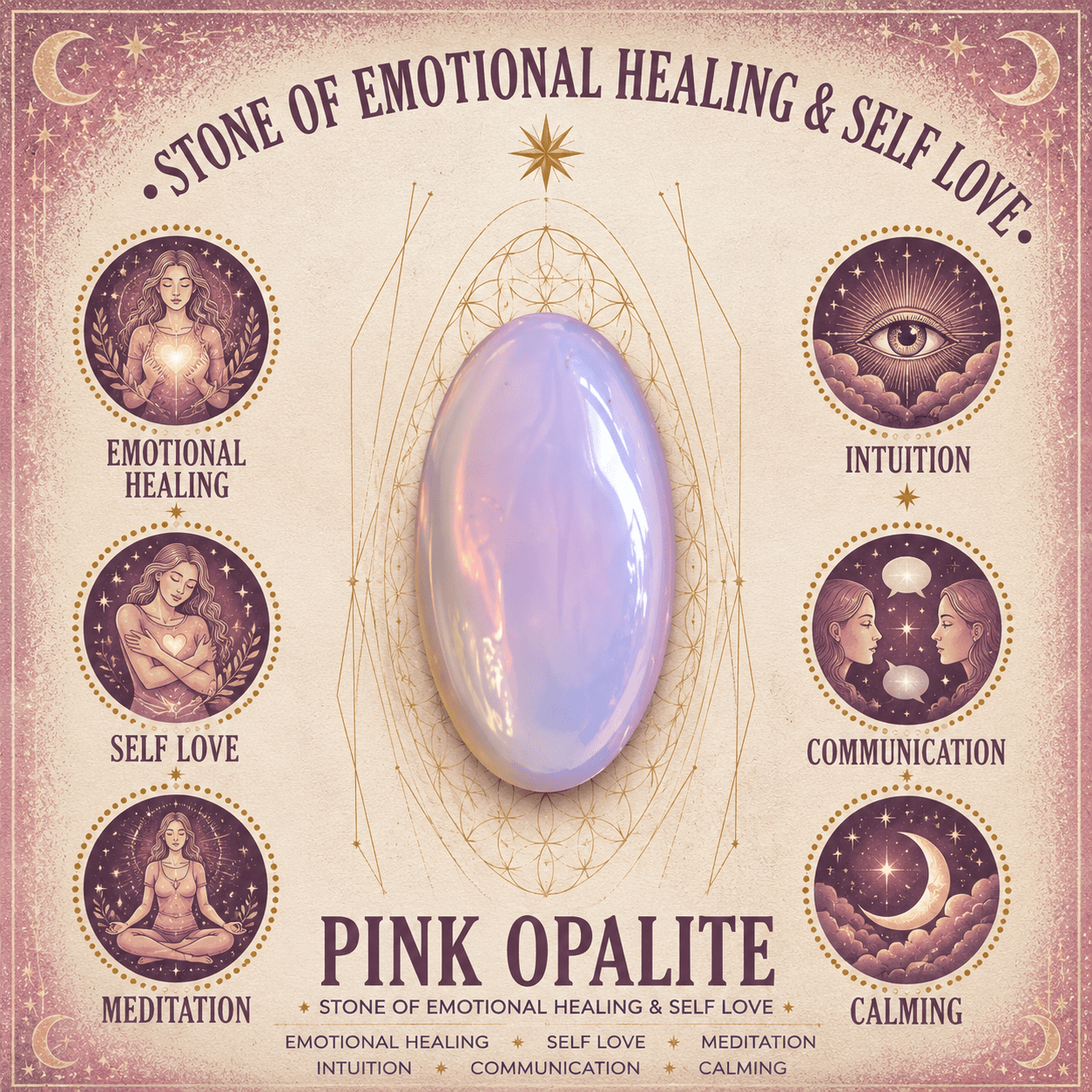 Pink Opalite Gemstone Butterfly