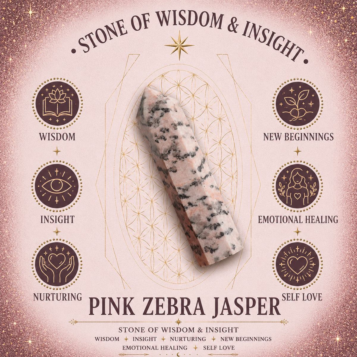 4mm Pink Zebra Jasper Gemstone Bracelet