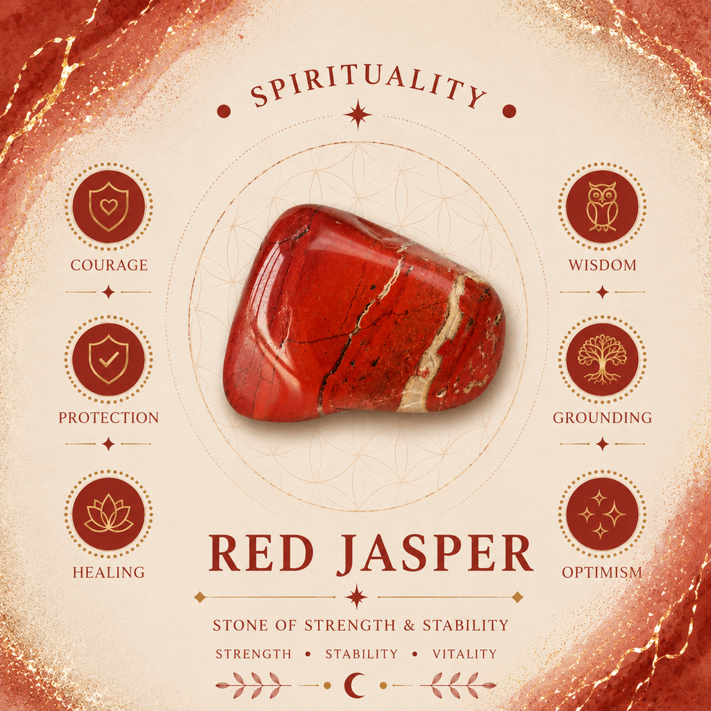 Red Jasper Heart Shape Worry Stone (Thumb Stone)