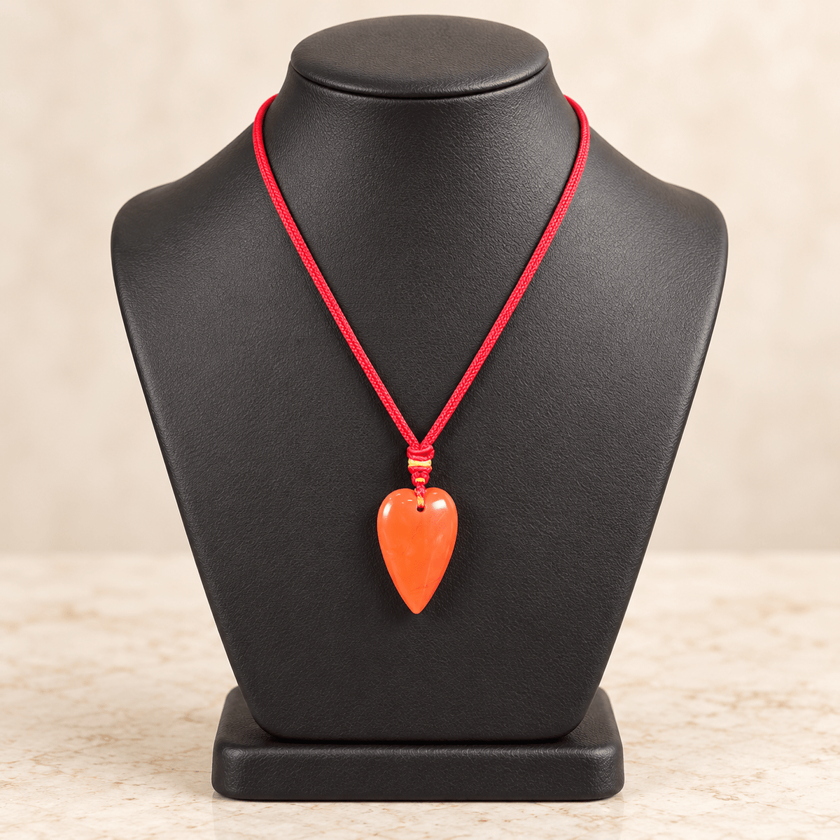 Red Jasper 60cm Adjustable Heart Necklace