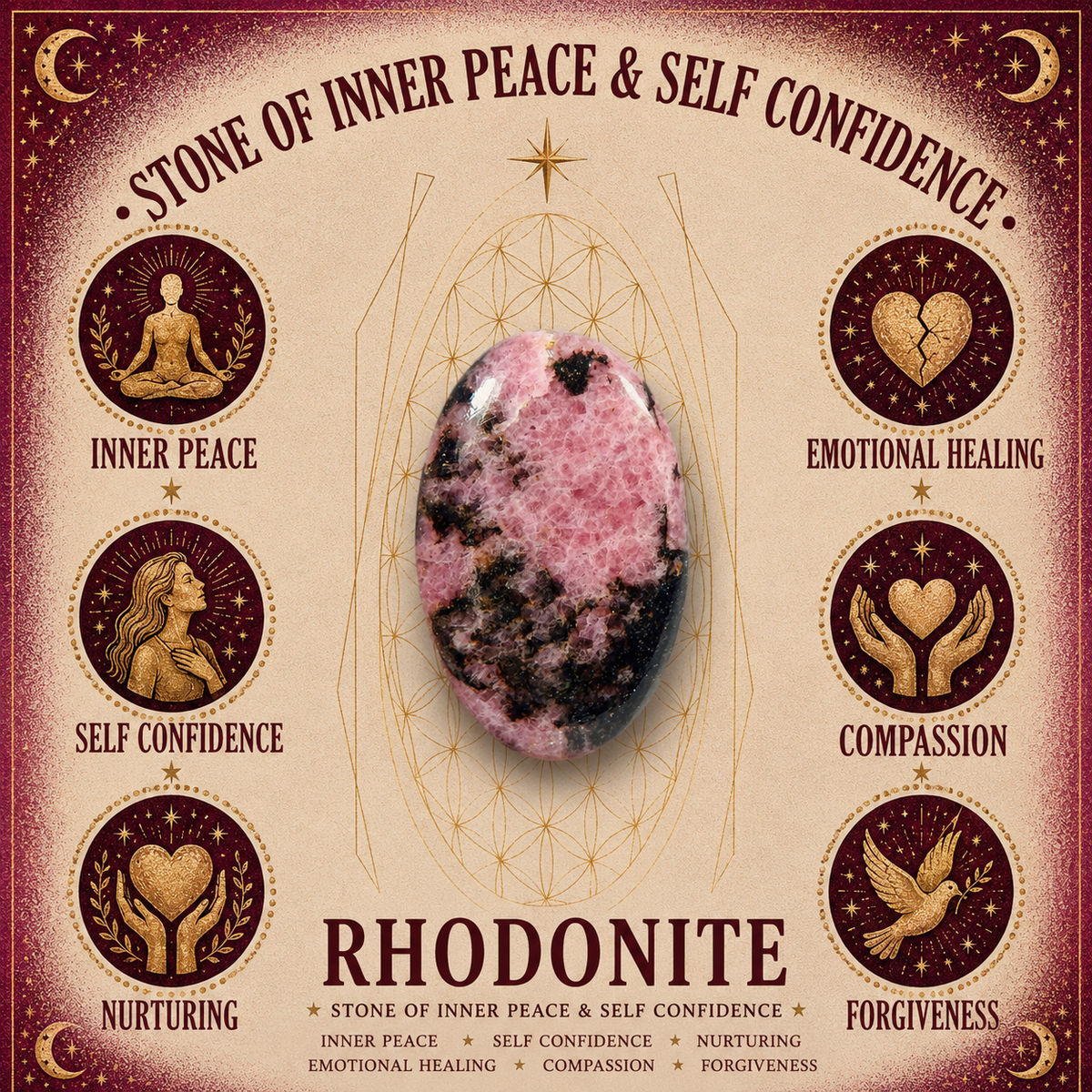 4mm Rhodonite Gemstone Bracelet