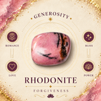 Black Line Rhodonite Heart Shape Worry Stone (Thumb Stone)