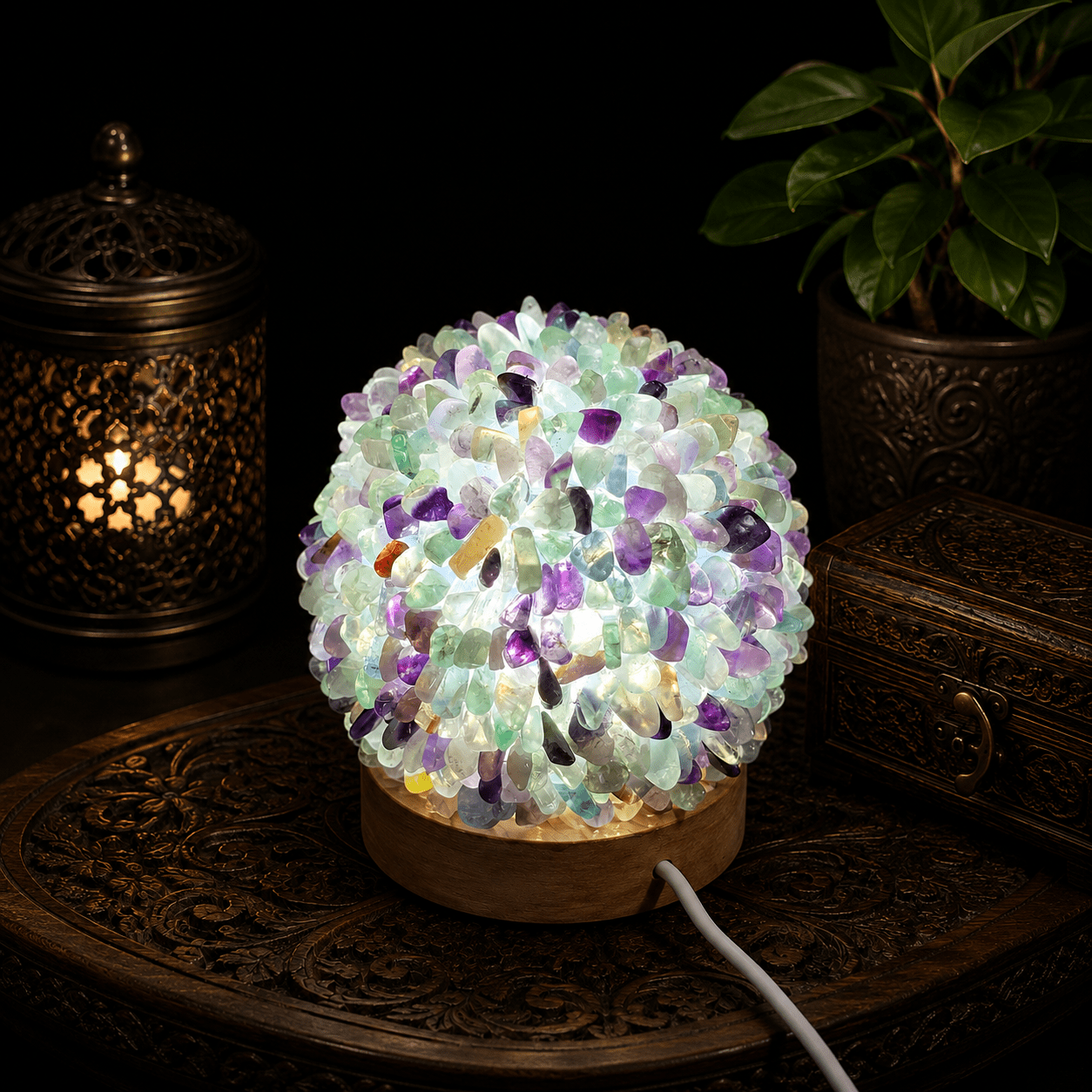 11cm Rainbow Fluorite LED USB Lamp