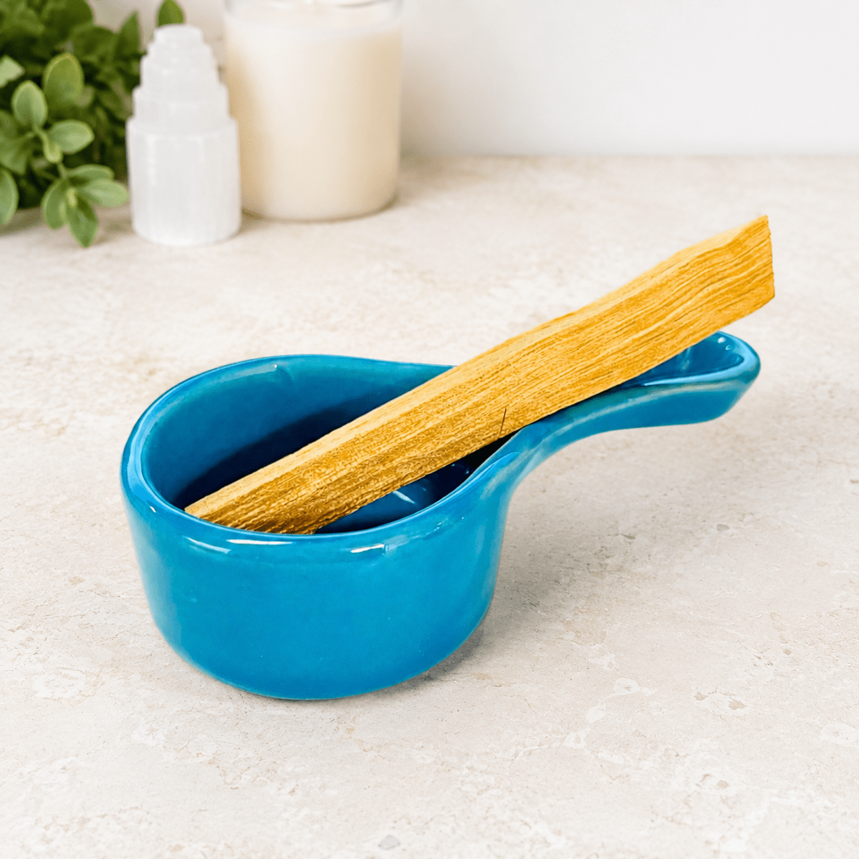 Blue Ceramic Smudge Pot