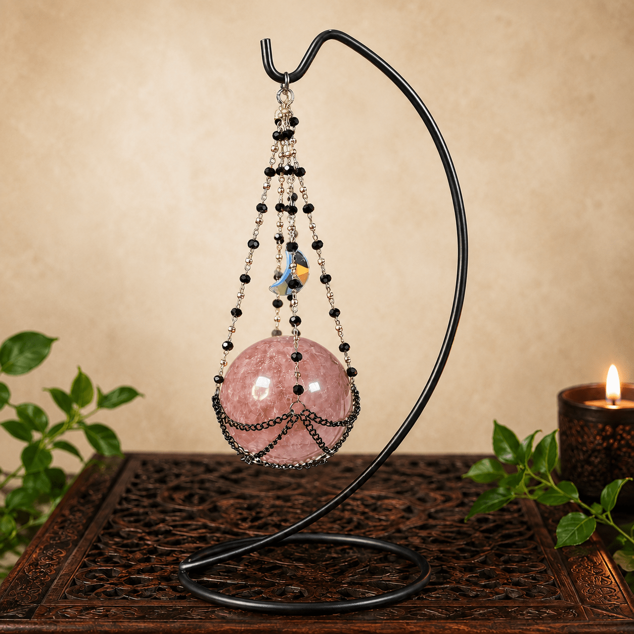 Black Hanging Sphere Stand