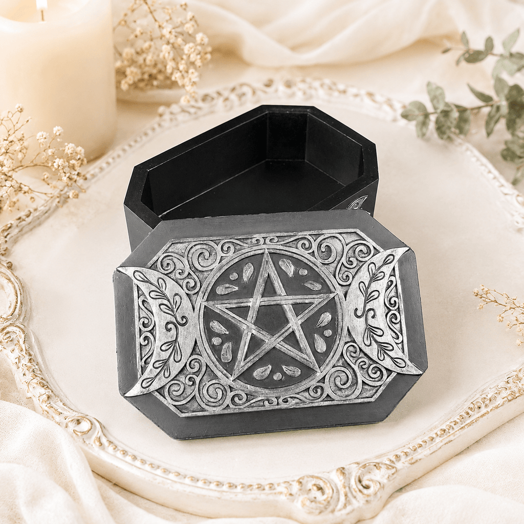 Silver Triple Moon Tarot/Keepsake Box