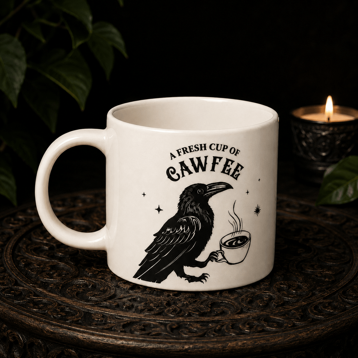 Fresh Cup of Cawfee Raven Mug