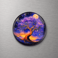 Purple Tree 4cm Glass Magnet