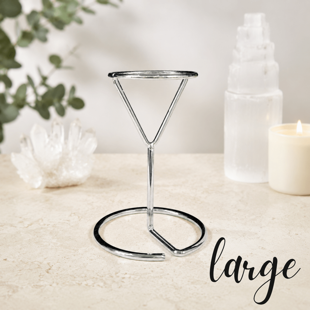 Silver Large Metal Diamond Stand