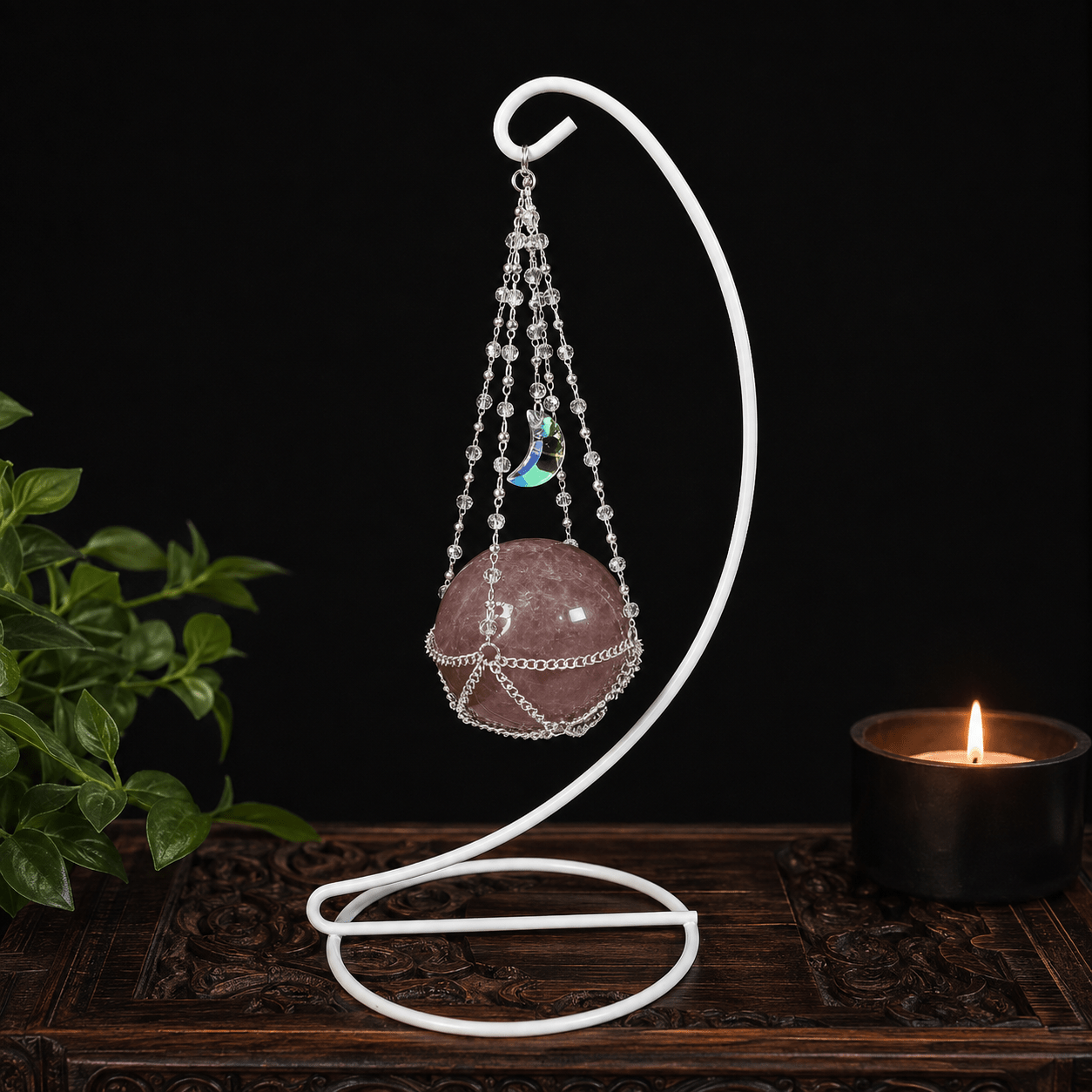 White Hanging Sphere Stand