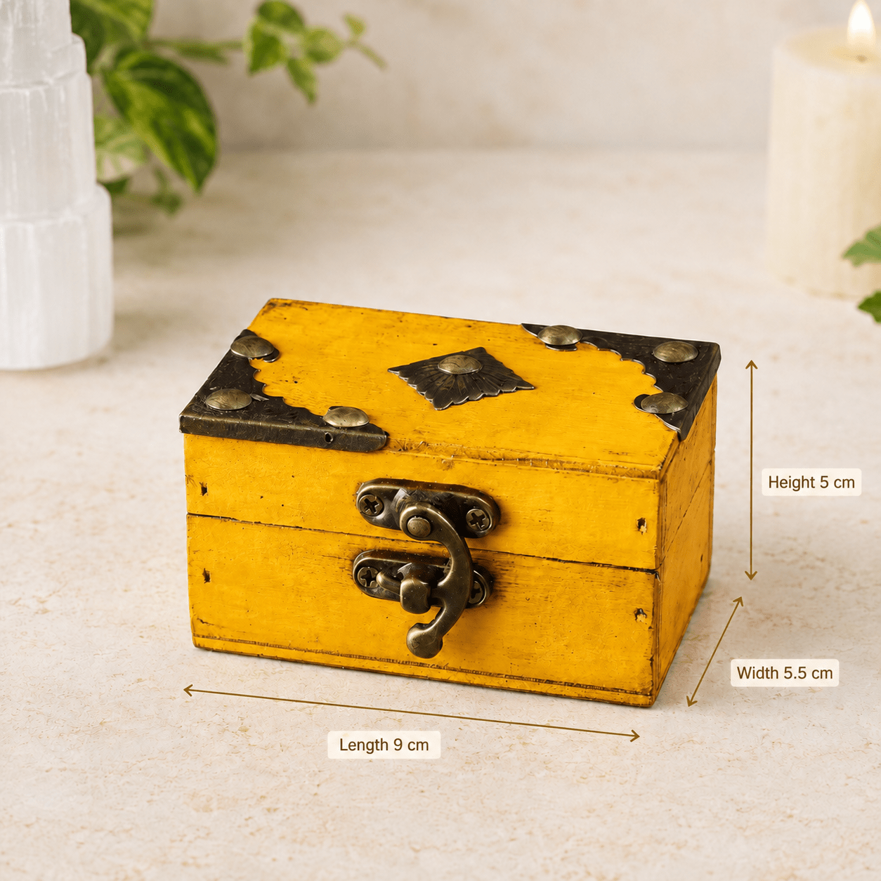Yellow Wooden Treasure Chest