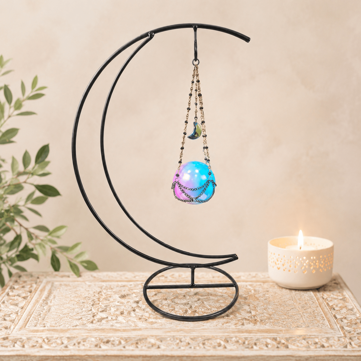 Black Moon Hanging Sphere Stand
