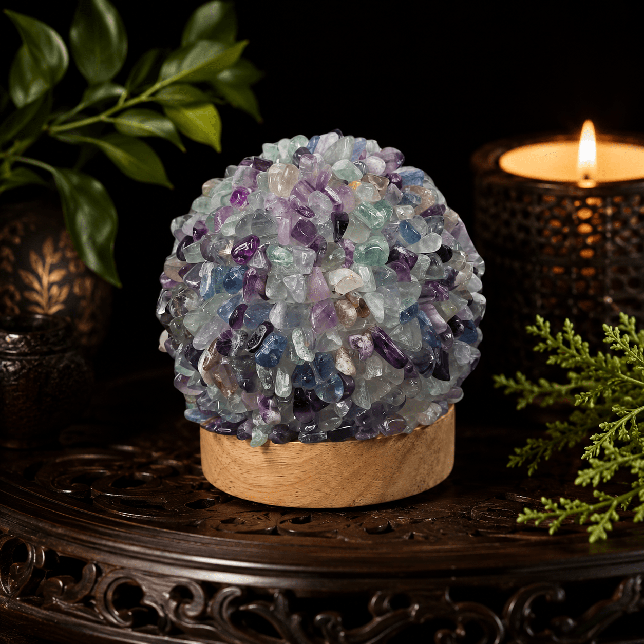 11cm Rainbow Fluorite LED USB Lamp