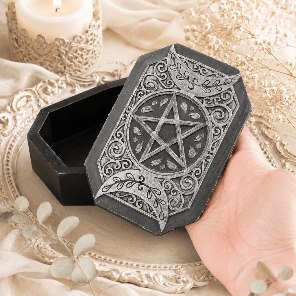 Silver Triple Moon Tarot/Keepsake Box