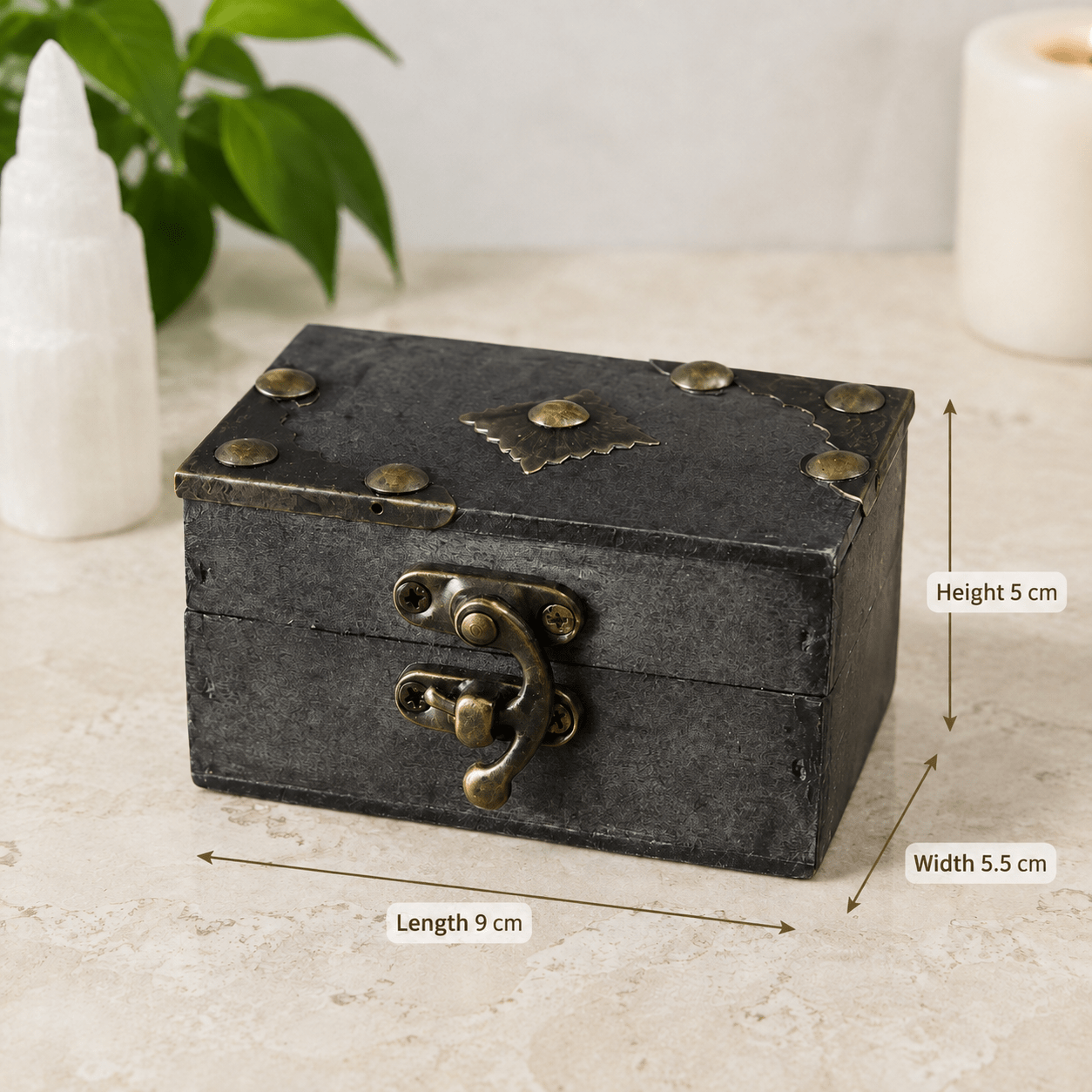 Black Wooden Treasure Chest