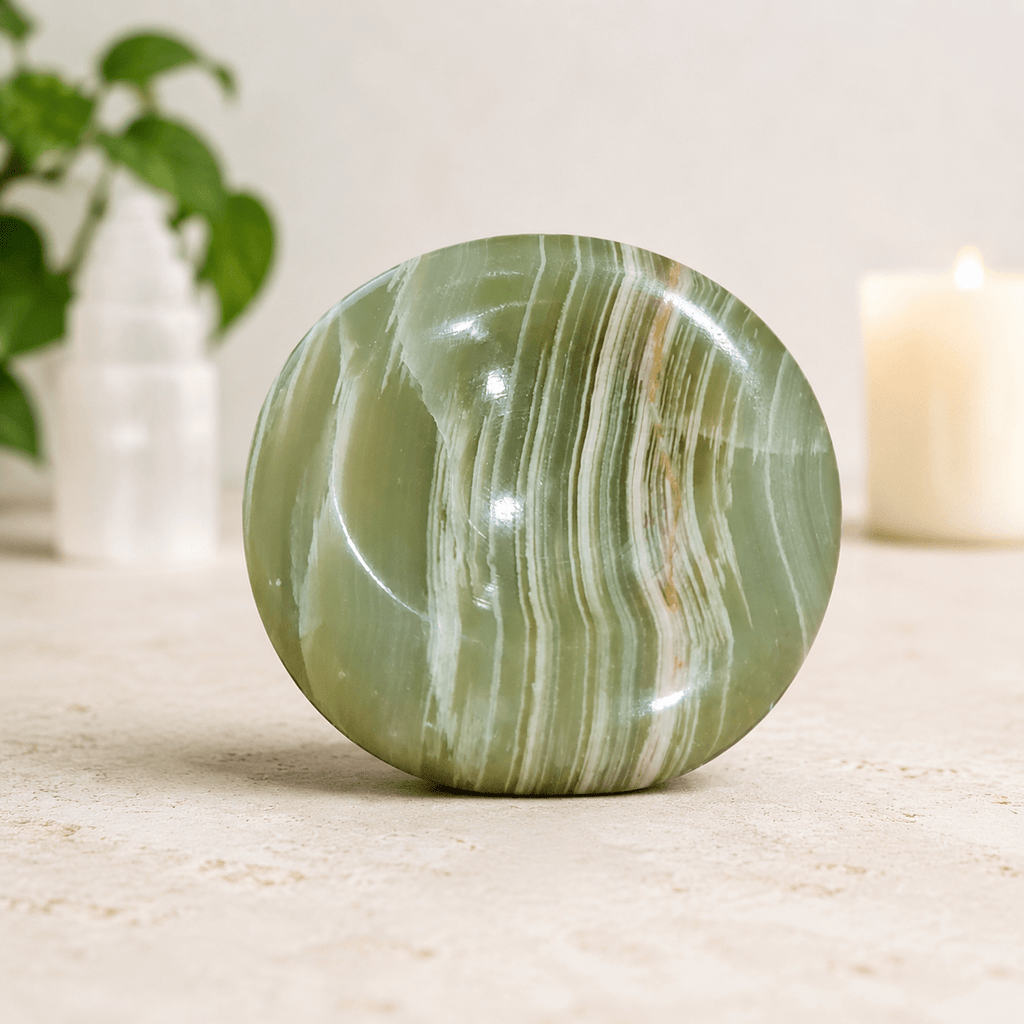 Green Banded Onyx Egg Stand