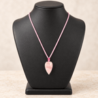 Rose Quartz 60cm Adjustable Heart Necklace