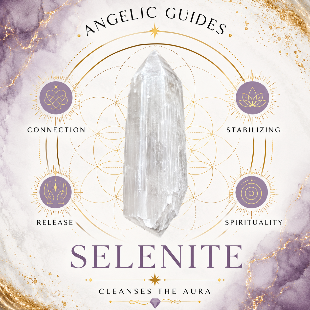 15cm Chakra Selenite Slab