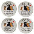 Set of 4 Obsessive Cat Disorder Ceramic Coasters