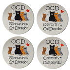 Set of 4 Obsessive Cat Disorder Ceramic Coasters