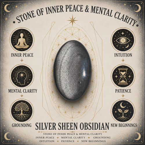 10mm Silver Sheen Obsidian Gemstone Bracelet