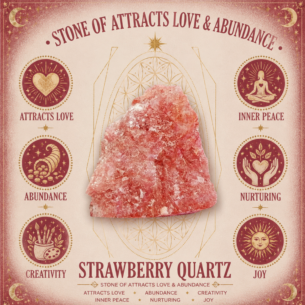 3cm Strawberry Quartz Gemstone Moon