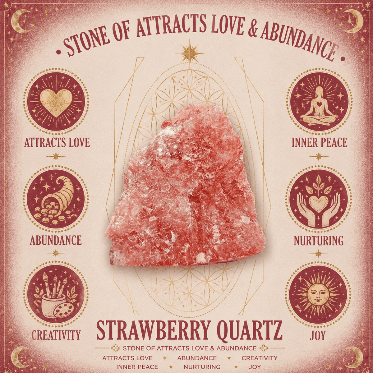 Strawberry Quartz 3cm Gemstone Star