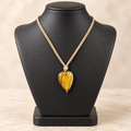 Tiger Eye 60cm Adjustable Heart Necklace