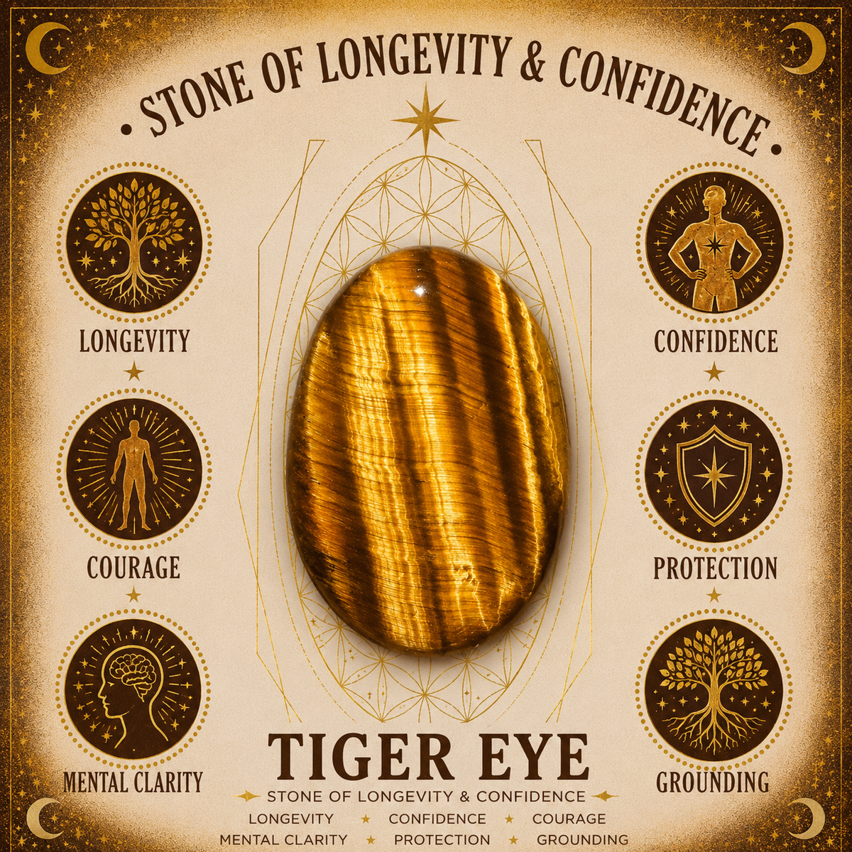 Tiger Eye 2cm Gemstone Heart