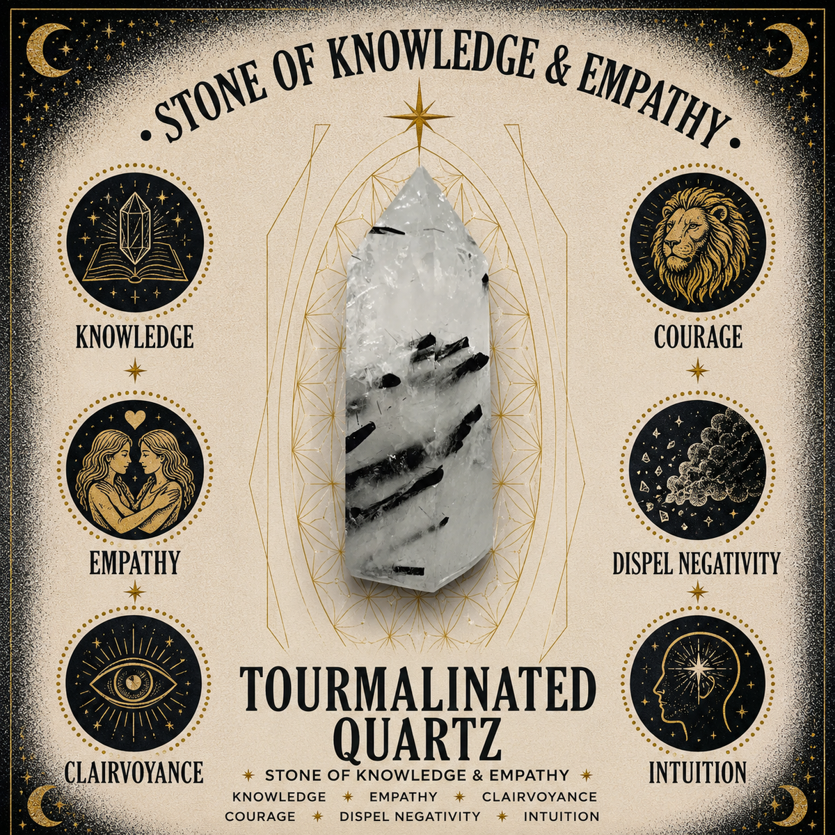 4mm Tourmalinated Quartz Gemstone Bracelet