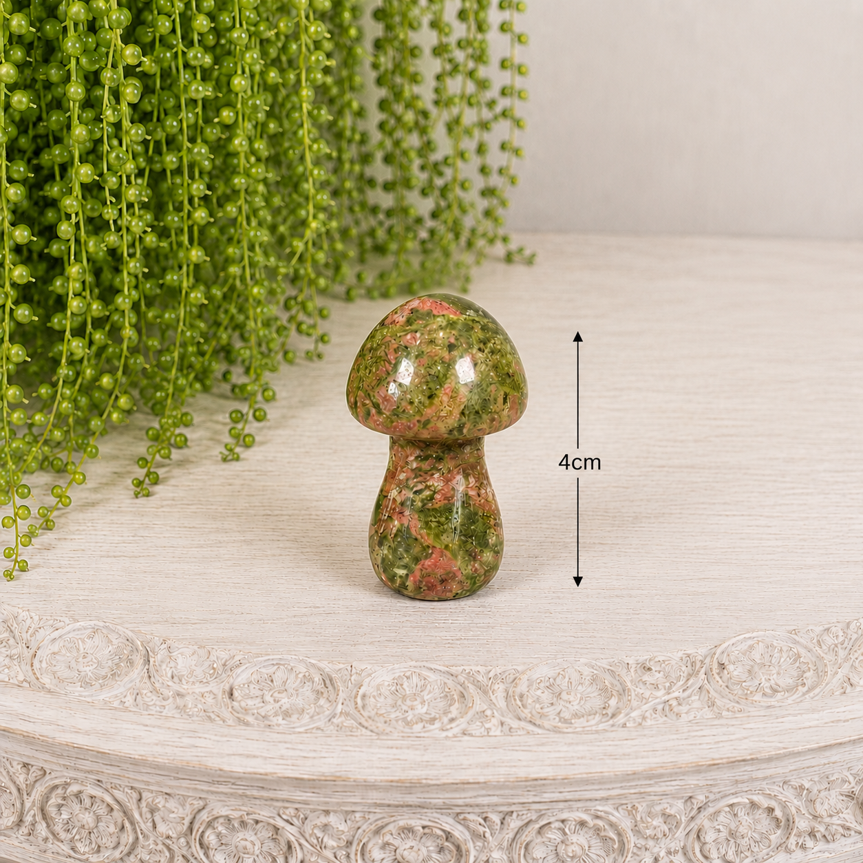 4cm Gemstone Mushroom - Unakite