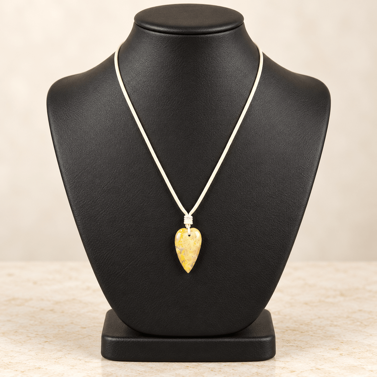 Unakite 60cm Adjustable Heart Necklace