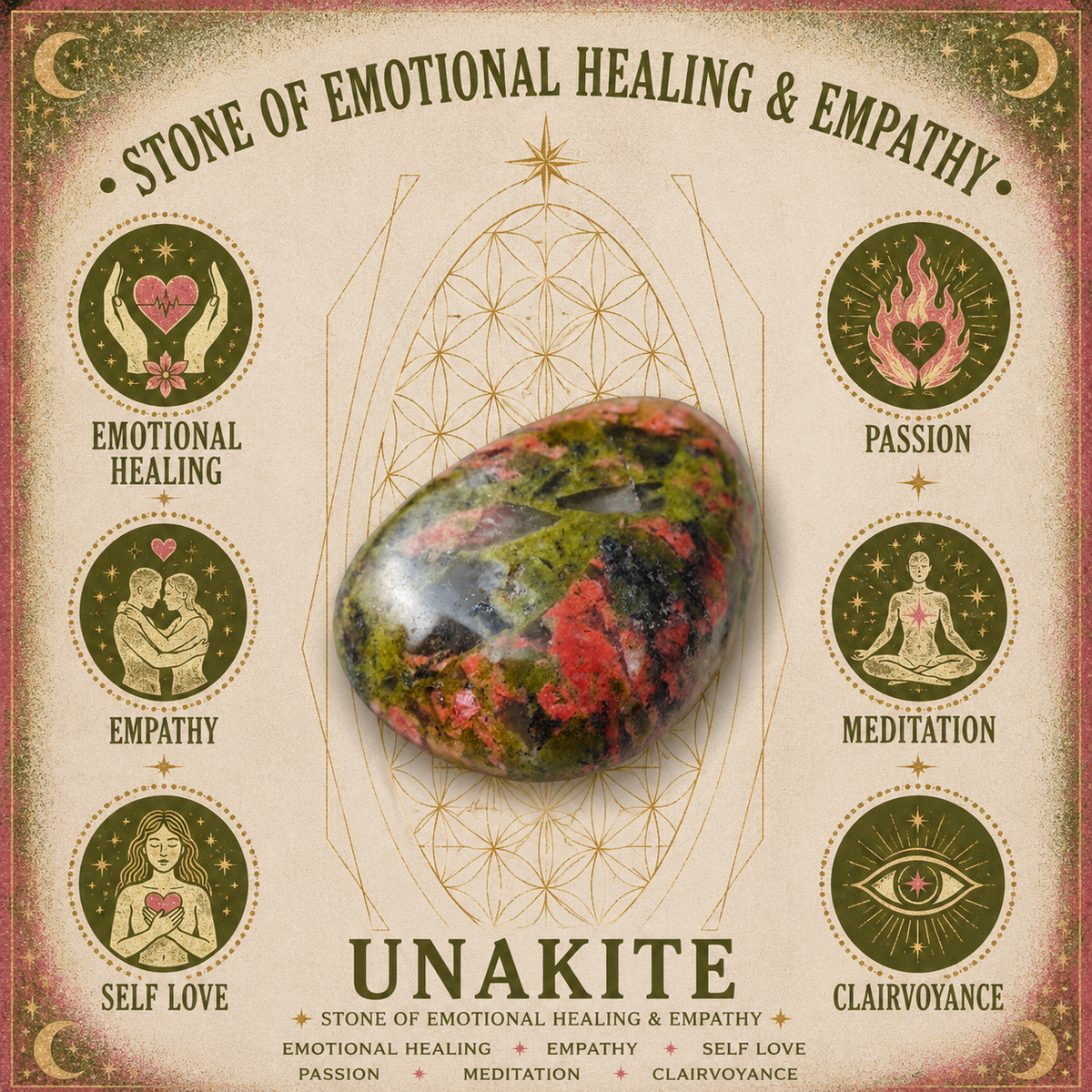 4mm Unakite Gemstone Bracelet