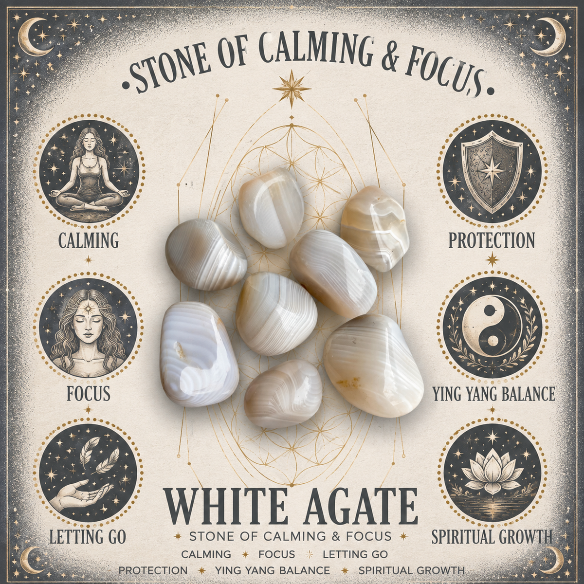 White Agate 1.5cm Gemstone Heart