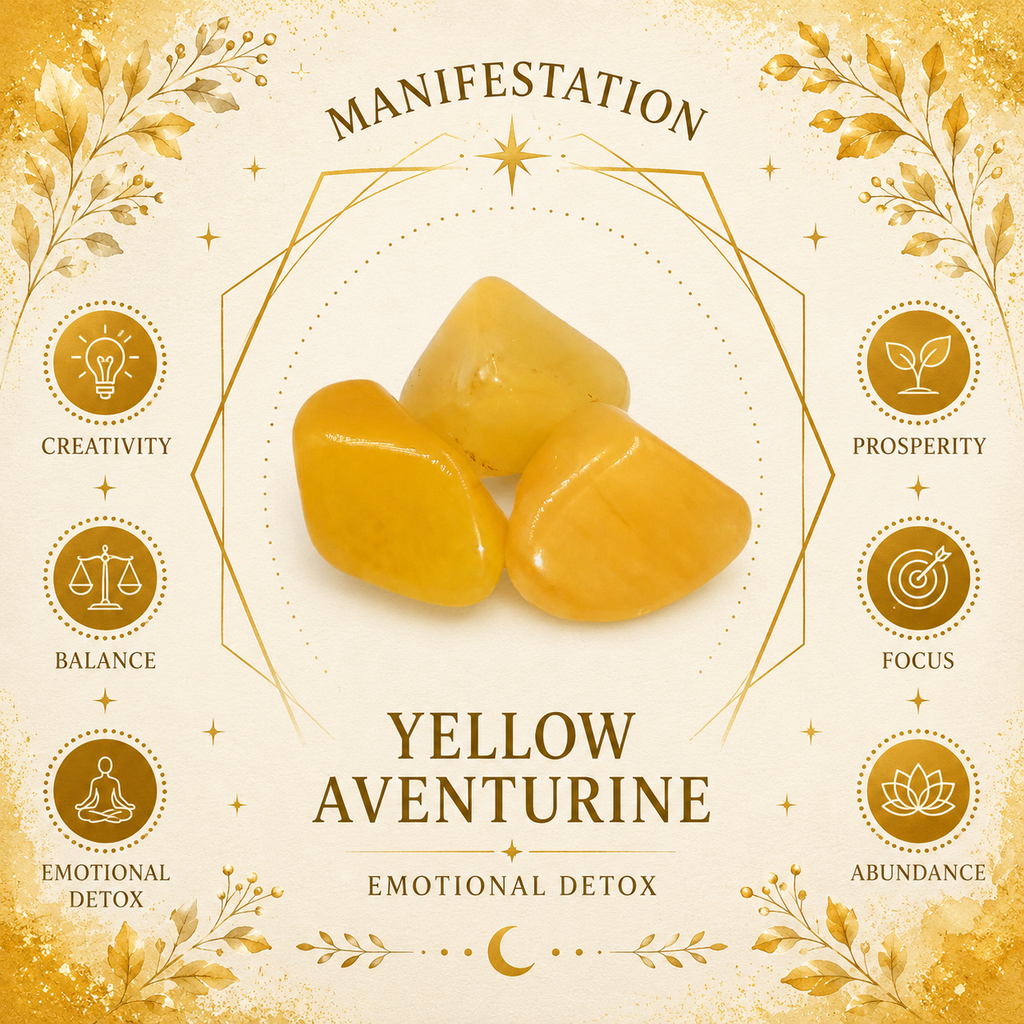 Yellow Aventurine Oval Shape Worry Stone (Thumb Stone)