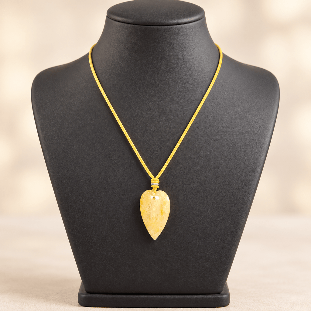 Yellow Aventurine 60cm Adjustable Heart Necklace