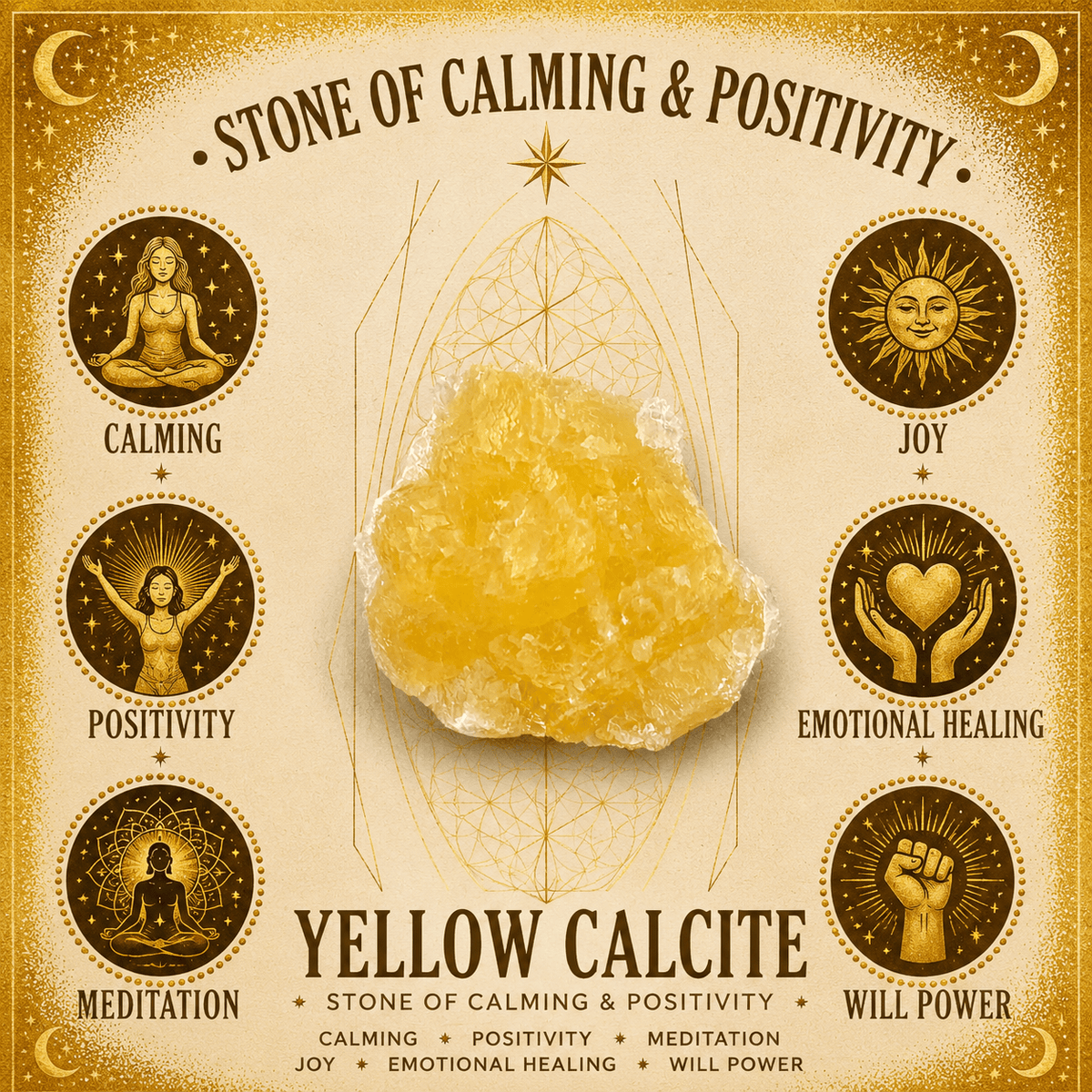 Yellow Calcite Gemstone Butterfly