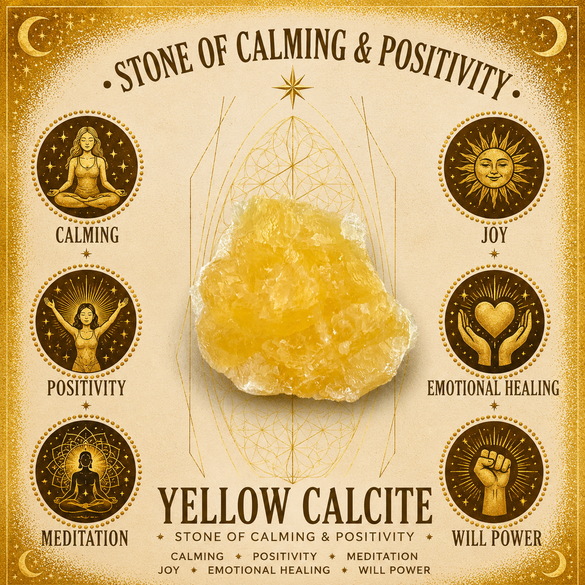 4mm Yellow Calcite Gemstone Bracelet