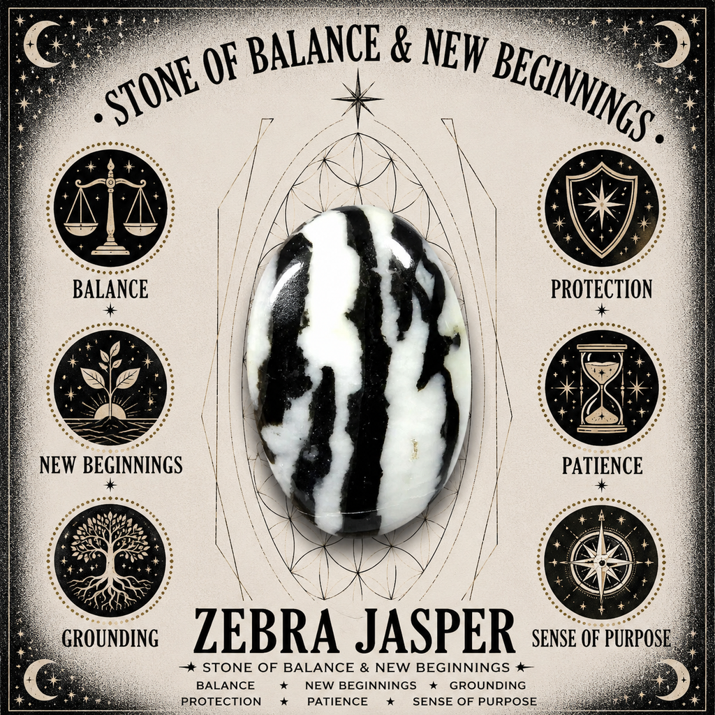 3cm Zebra Jasper Gemstone Moon